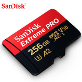 Original Extreme Pro SanDisk 256G 128G 64GB 32GBmicroSDHC SDXC UHS-I Memory micro SD TF Card 200MB/s Class10 U3 With SD Adapter